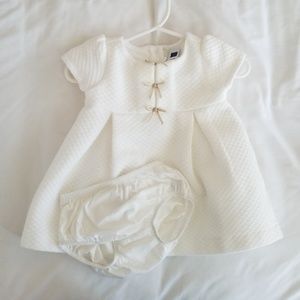 Janie & Jack white quilted dress